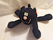 JERRY ELSNER Vintage Black Plush Stuffed Cat 6"