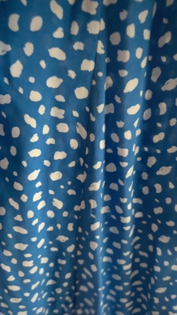 Zara Size M Blue Spot Marilyn Midi Shirt Dress image 2
