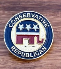 Conservative Republican Collector Metal Travel Lapel Pin