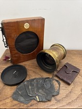 1885 J.H. DALLMEYER 10x8 Brass Lens  38202 & Thornton Pickard Shutter Kit
