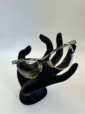Vintage Bausch  Lomb Liberty Eyeglasses Black Aluminum Art Deco Etching Rare