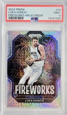 2022-2023 Panini Prizm Prizms Mojo #24 Luka Doncic FIREWORKS /25 PSA 9 ✨️🎆
