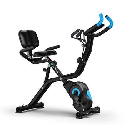 Exercise Bike, Foldable Stationary Bike with Resistance Bands, Indoor Cycling...
