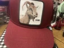 Goorin Bros The Farm  Him  Goat Hat/Cap Trucker Burgundy SnapBack One Size NEW