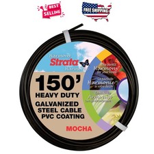 150ft Clothesline Outdoor Heavy Duty Steel Cable Mocha PVC Coated Laundry Wire