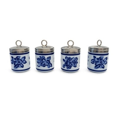 Vintage Williams Sonoma Grand Cuisine Floral Spice Jars/ Egg Coddlerers Set of 4