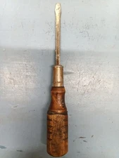 Vintage Wooden Handled Flathead Screwdriver  (LL)
