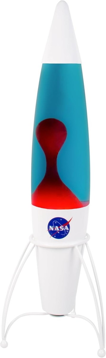 NEW Retro vtg style NASA Rocket Ship Space Lava Lamp Lite Blue/Red