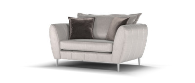 Sofology Gabrielle Plush Pebble/Alexa Truffle Mix Loveseat Armchair RRP  £759 UK