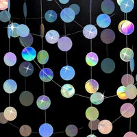 4 StüCk Girlande Papier Irisierende - 52Ft HäNgenden Garland Circle Dots Geburts