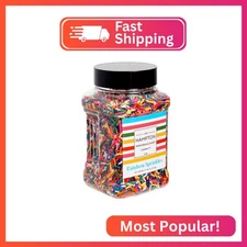 Rainbow Sprinkles Jimmies 11.28 oz, Rainbow Sprinkles For Cake Decorating, Cake 