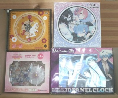 Wall Clock Set: Love Live, Re:Zero, Bakemonogatari, Nurarihyon   Used+Unopened