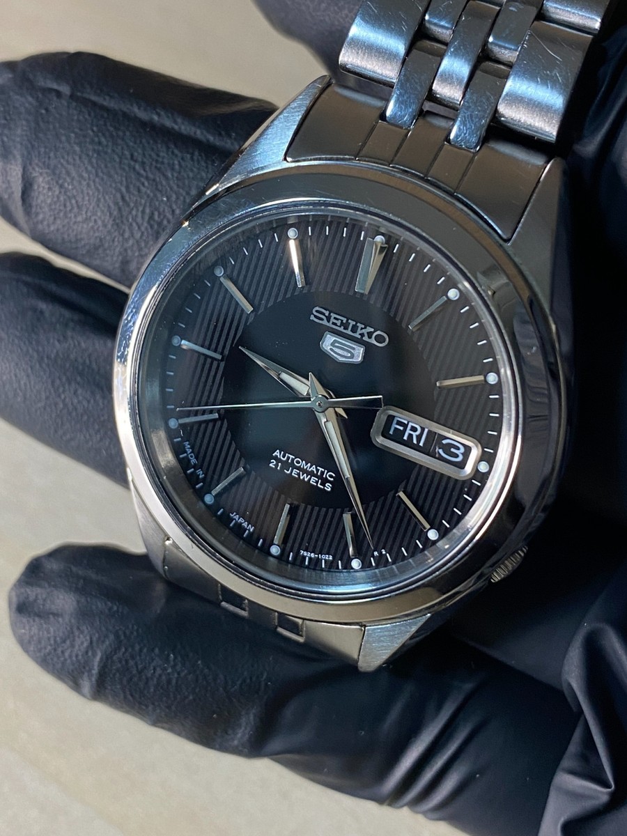 SEIKO 5 Automatic 7S26-03V0 Black Dial Day/Date Arabic Display