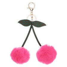 1pcs Pom Pom Keychain, Fluffy Keychain Cute Fur Ball Bag Charm, Hot Pink