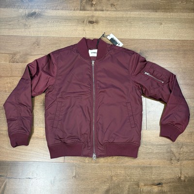 LABEL Unisex Go To Burgundy Bomber Jacket size XS NWT