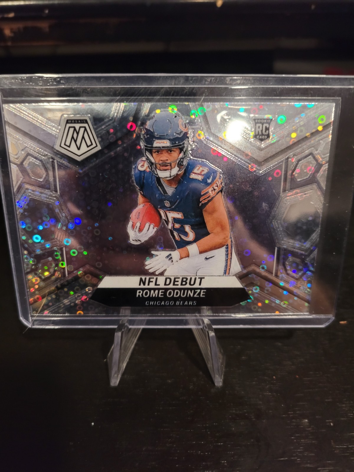 2024 Mosaic Rome Odunze NFL Debut No Huddle Silver Disco RC Rookie Chicago Bears