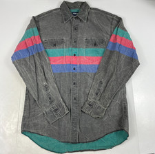 VINTAGE Wrangler Shirt Mens 16 1/2 Gray Brush Popper Rodeo Western Cowboy Retro