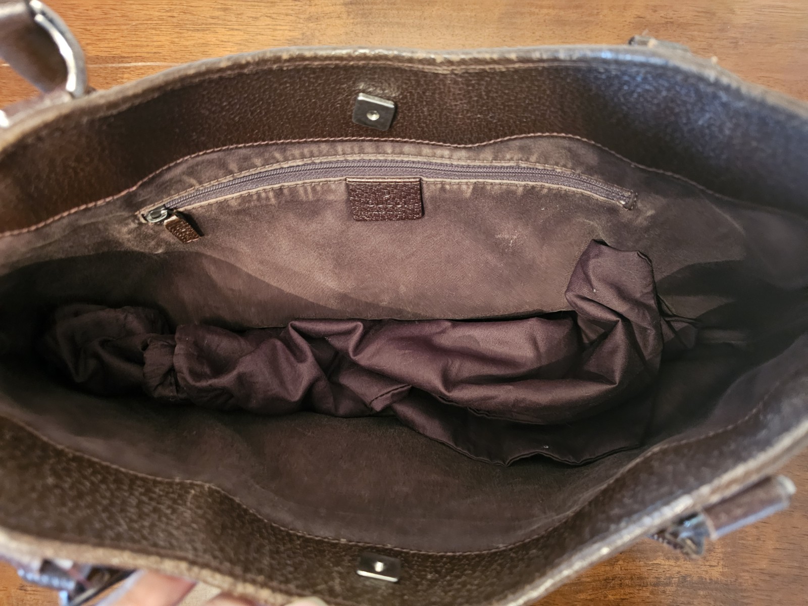 ​Authentic Gucci Abbey GG Canvas Shoulder Tote Bag - Brown Leather Trim Dust Bag — image 6