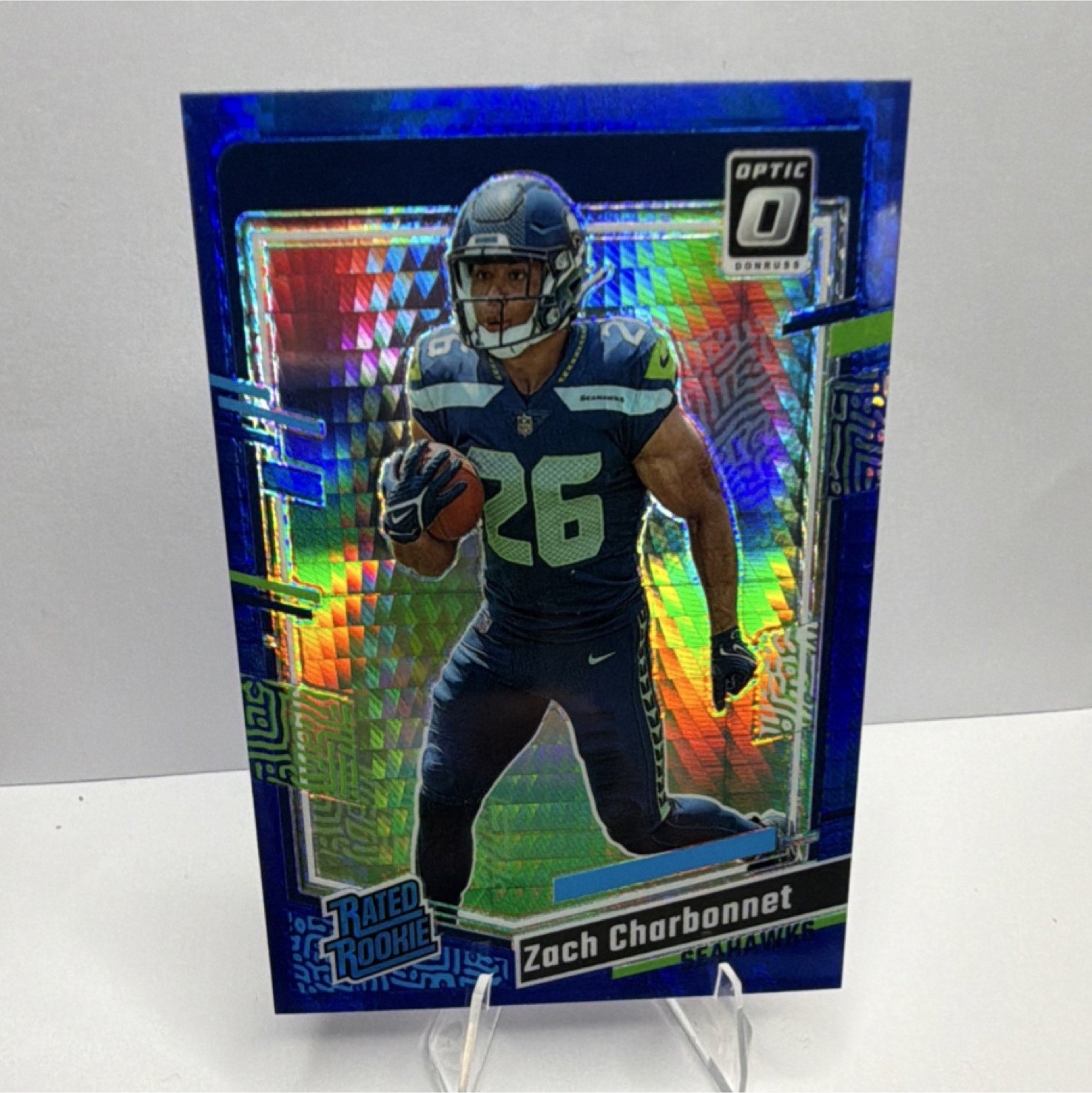 2023 Panini Donruss Optic - Zach Charbonnet #294 Rated Rookie Blue scope
