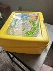 Vintage 1983 Cabbage Patch Kids Yellow Plastic Lunchbox w/ Doll Accessories