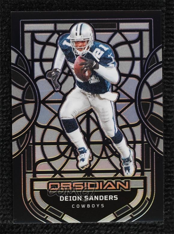 2024 Panini Obsidian Black Stained Glass Deion Sanders #9 HOF 1iz5