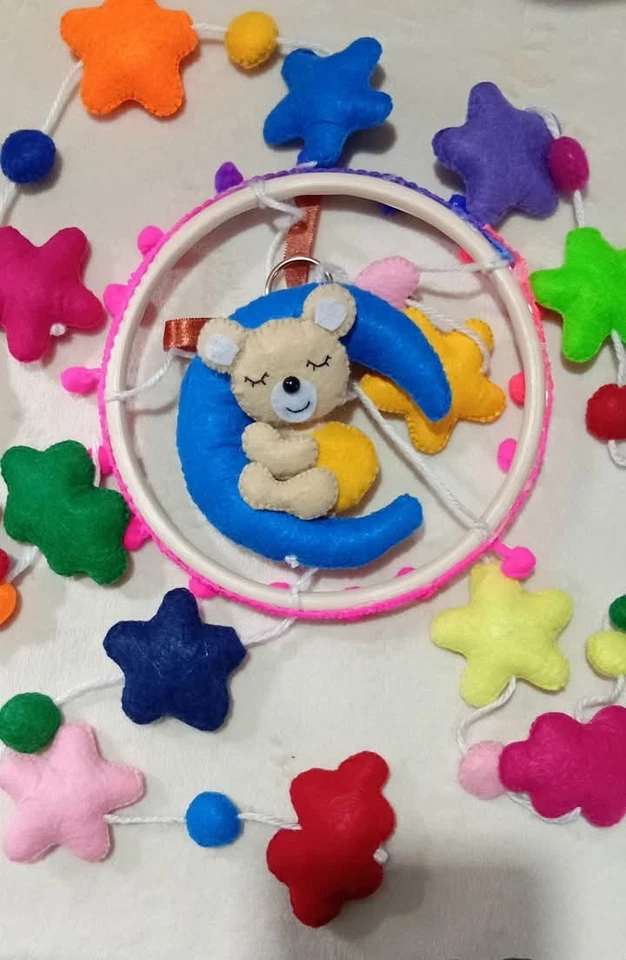 Móvil Bebé para Cuna, Hermoso Hecho a Mano Bebés Cor Decoración Para Bebés Foto 3 de 4