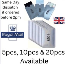 RFID Blocking Card Sleeve-Secure Credit/Debit Card Holder Anti Theft 5/10/20 UK