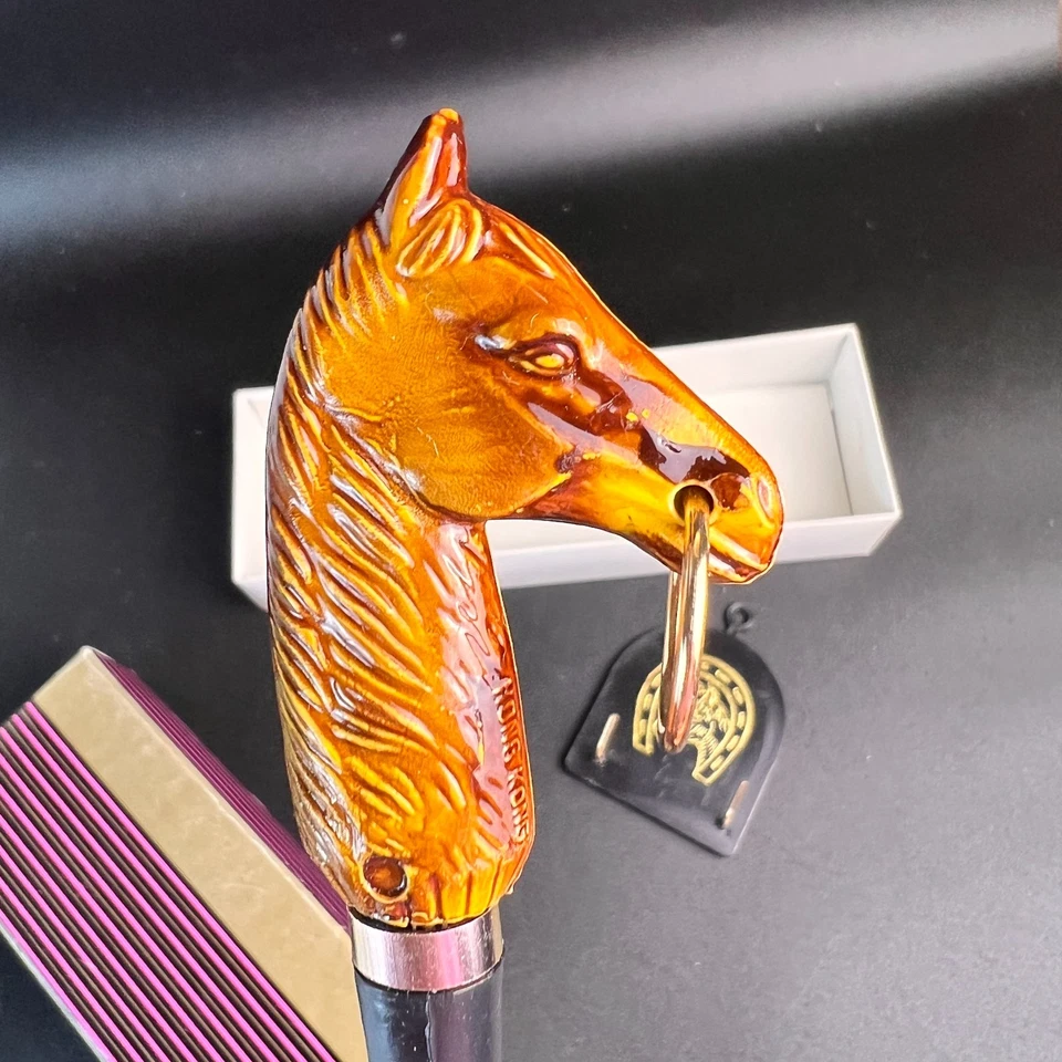 "Cuerno de zapato cabeza de caballo vintage de 9"" con caja original y placa colgante, Estes Park" Foto 3 de 4