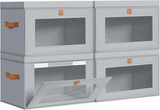 Stora Bins with Lids - Lar Fabric Closet Organizer with Window &