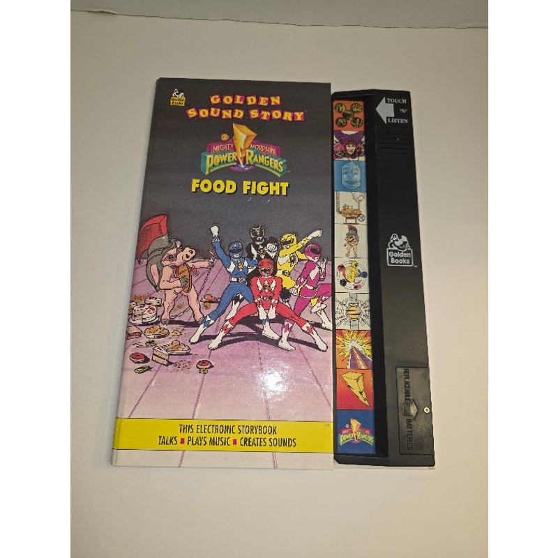 Vintage 90s Mighty Morphin Power Rangers Food Fight Golden Sound Story HC WORKS