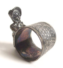 KATE GREENAWAY Antique FIGURAL Silverplate NAPKIN RING Holder Simpson Hall 032