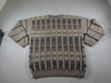 Vintage Grafico Italia Sweater Mens XL Beige Made Italy Grandpa 90s Wool Blend