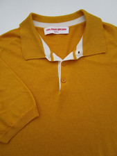 Mens Large Orlebar Brown SS polo shirt soft knit yellow