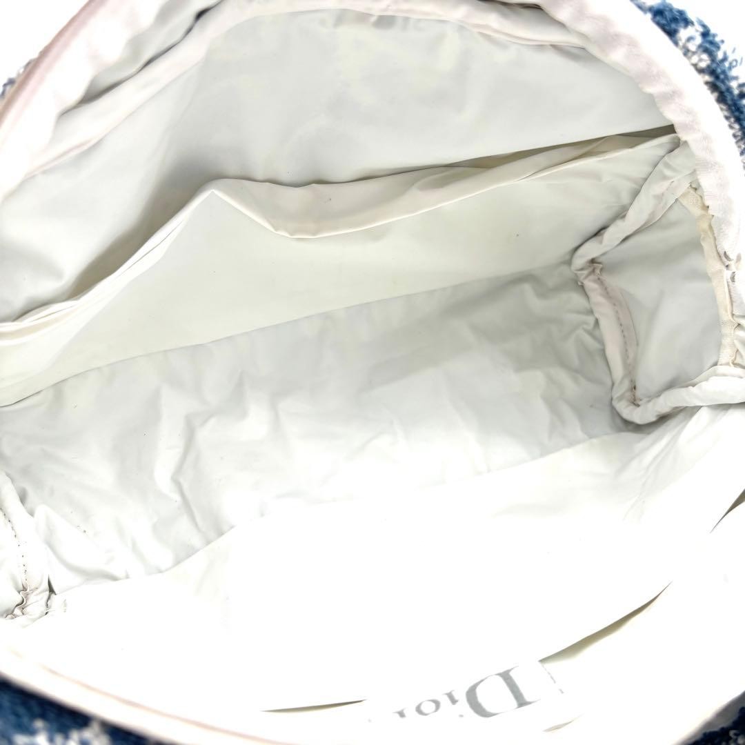 Christian Dior Handbag Mini Towel Bag Cotton Blue White Women's Authentic thumbnail 18