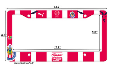 Guadalajara Chivas FC 2025, License Plate Frame , Soccer Mexico Jersey