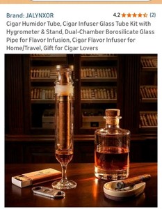 Glass Cigar Humidor Tube Kit with Hygrometer & Stand