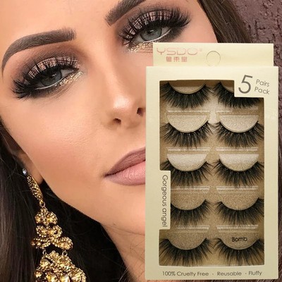 3/5 Pairs 3D Mink False EyeLashes Winged Lashes Thick EyeLashes Makeup Fake