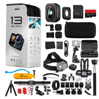 GoPro HERO13 (Black) Ultra Wide Edition Camera + 64GB Card + 50:1 Accessory Kit