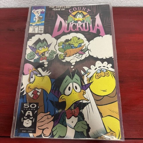 Vintage Marvel Count Duckula Comic Book Final Issue 1991 Captain America 50th