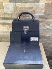 PHILIPP PLEIN COUTURE PETIT SAC A MAIN CUIR GRAINE MODELE "PATRICIA" ED. LIMITEE