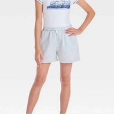 Art Class Girl  s Rolled Drawstring Waist Fleece Shorts - Size S 6/7 