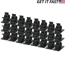 24 Pcs 3/8" inch Self Adhesive Adjustable Wire Cable Ties Clamps Sticker Clips