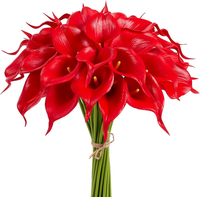 Rot Calla Lilie KüNstlich Blumen Rote Lilie Kunstblumen Blume Brautstrauß FüR Ho