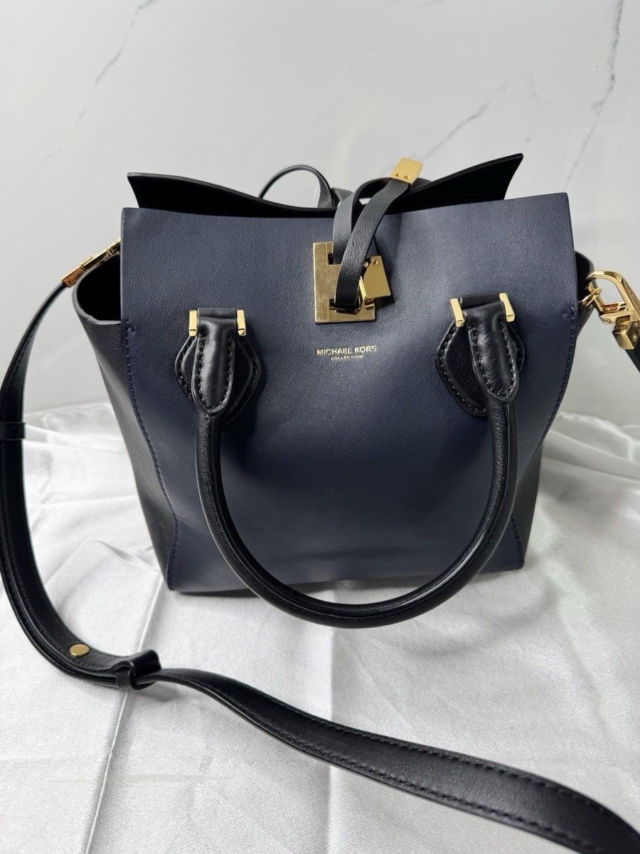 Michael Kors Collection Miranda Tote Bag Navy & Black Leather