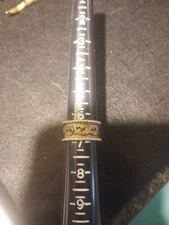 Vintage Sterling Silver & 14K fill VOGT Mexico Ring Band SZ 7 Rodeo Ring