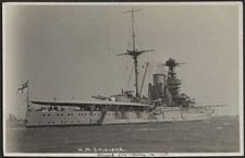 HMS MALAYA. GENUINE PC. ROYAL NAVY. DREADNOUGHT. BATTLESHIP.
