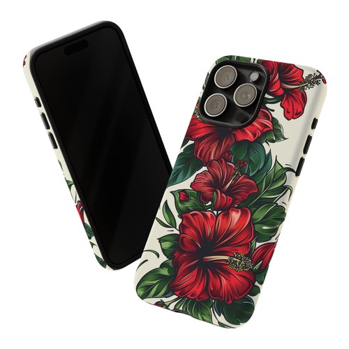 Phone-Ink iPhone, Pixel, Samsung Galaxy Case - Red Hibiscus Blossom Flower - 第 6/157 張圖片
