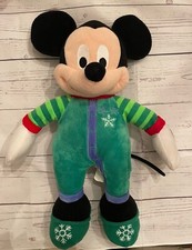 Mickey Mouse Christmas Holiday Pajama Plush Toy Disney Store Exclusive 17" Tall