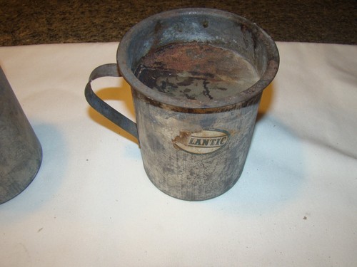 Atlantic Stamping Company Long Wear Metal Wear Blechbecher mit Sieb Menge 2 Rarität - Bild 7 von 12