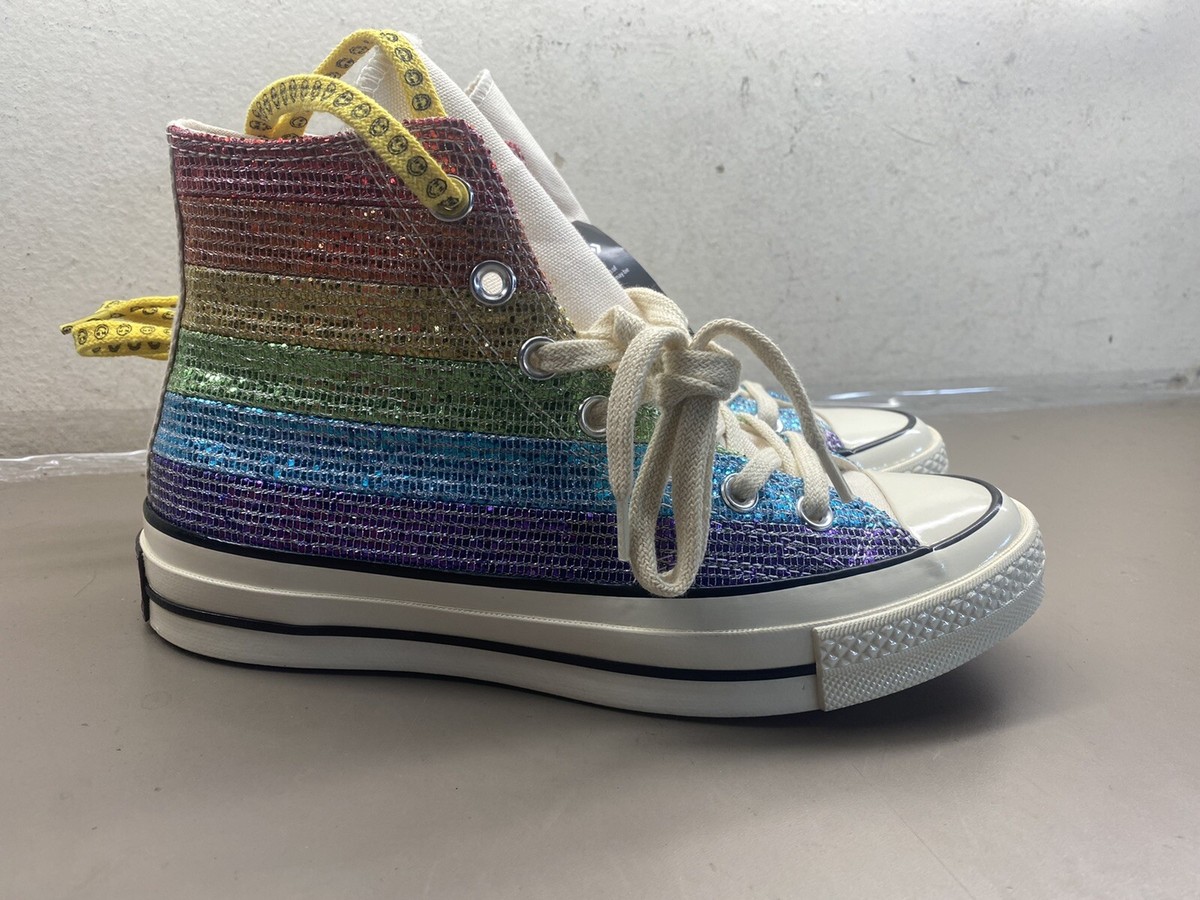 New Unisex Converse x Miley Cyrus Chuck 70 HI Multi Pride 162250C